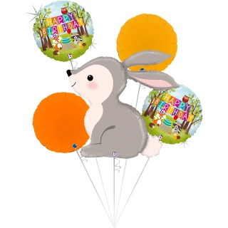 Set Happy Birthday s králíčkem - fóliové balónky