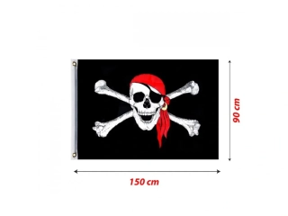 Pirátská vlajka 90 x 150 cm