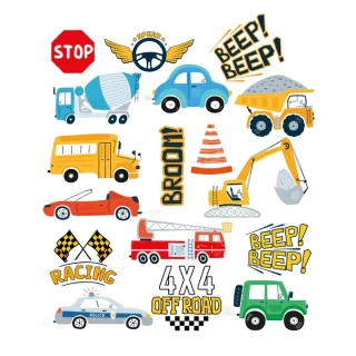 Dětské tetování - dopravní prostředky 17ks