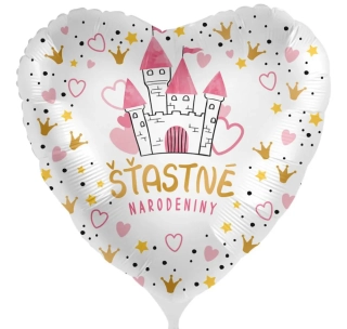 Foliový balonek - Princess - Šťastné narodeniny SK