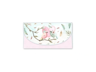 Obálka na peníze svatební Ptáčci se srdíčkem