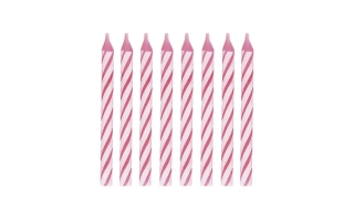 Dortové svíčky růžové spirály 24 ks