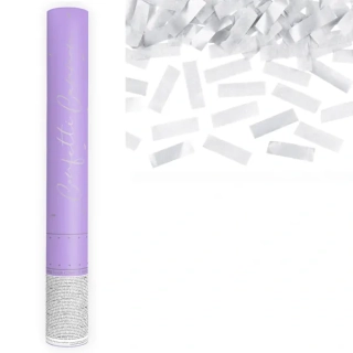 Vystřelovací konfety papírové stříbrné pásky 40 cm