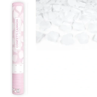 Vystřelovací konfety papírové lístky růží bílé - 40 cm