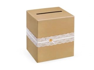Papírová truhlice na přání s krajkou