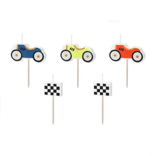 Dortové svíčky - Závodní auta 5 ks
