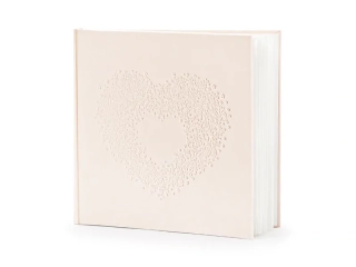 Svatební kniha hostů růžová se srdcem