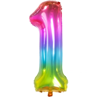 Foliová číslice - Duhová průhledná 1 - 86 cm