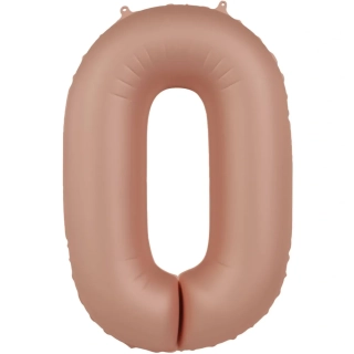 Foliová číslice - saténová starorůžová 0 - 86 cm