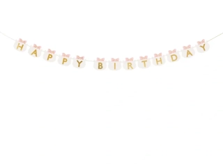 Narozeninový nápis Happy Birthday - roztomilá kočička 