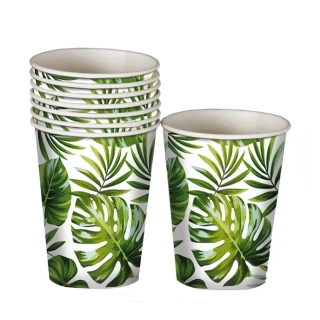 Papírové kelímky Palmové listy 6 ks