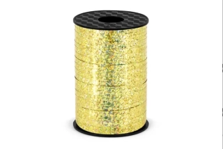 Vázací stuha zlatá holografická - 225 m