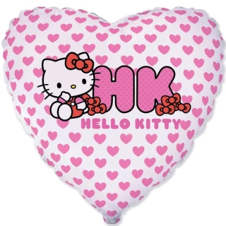 Foliový balonek růžové srdíčko Hello Kitty 45 cm