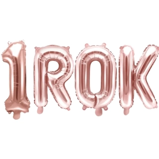 Balónkový nápis - 1 rok rose gold 