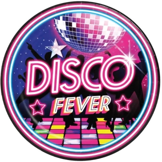 Papírové talíře Disco horečka 23cm - 6 ks