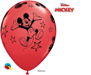 Latexové balónky černý potisk Mickey Mouse 30 cm - 6 ks
