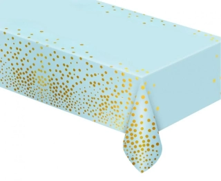 Plastový ubrus světle modrý konfety 137 x 214 cm 