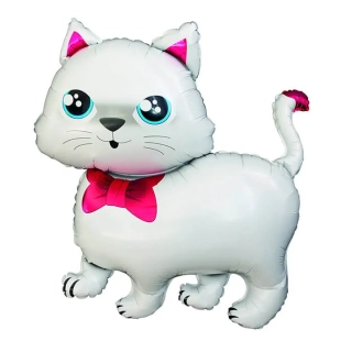Foliový balonek kočička s mašličkou 95 x 87 cm