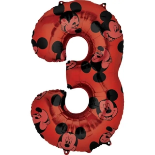 Foliová číslice - Mickey Mouse 3 - 66 cm