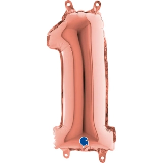 Foliová číslice - rosegold 1 - 35 cm