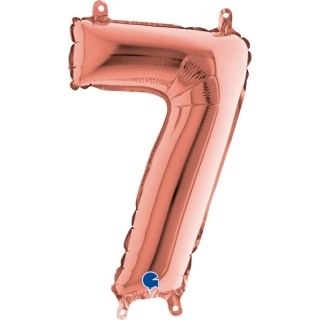 Foliová číslice - rosegold 7 - 35 cm