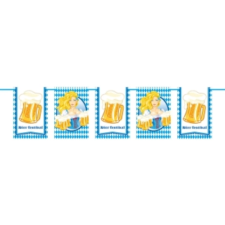 Papírová vlaječková girlanda Oktoberfest Pivo - 10 m