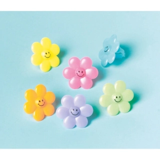 Plastové prsteny květiny - 24 ks
