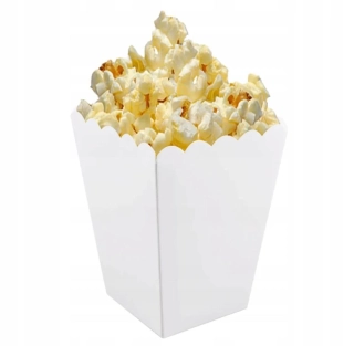 Bílé krabice na popcorn - 6 ks