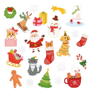 Dočasné vánoční tetování Kreslené Vánoce 20 ks