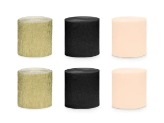 Sada krepových pásek černo zlatý mix 5 cm x 10 m