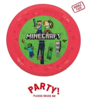 Plastové talíře Minecraft znovupoužitelné 21 cm - 4 ks