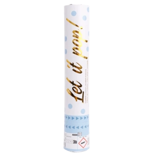 Vystřelovací konfety modrá kolečka 28 cm