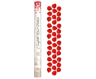 Vystřelovací konfety lístky růží červené 60 cm