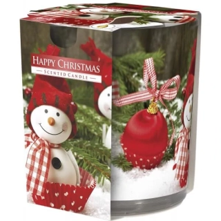 Skleněná dekorační vánoční svíčka - Veselé Vánoce