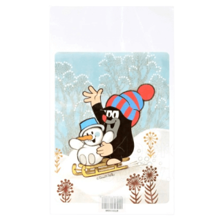 Mikulášský sáček - Krteček na saních 21 x 39 cm