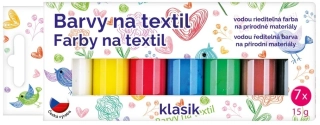Barvy na textil 7 ks + šablony