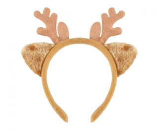 Vánoční čelenka - Sob s ušima hnědá