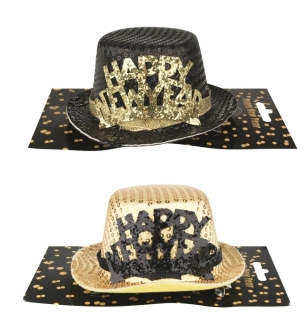 Happy New Year klobouček na klipu 13 cm