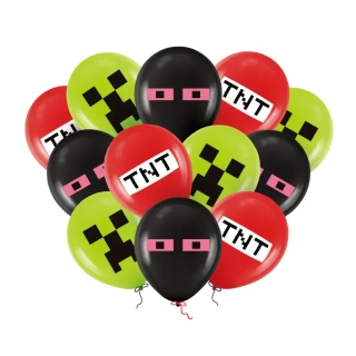 Latexové balonky TNT Minecraft - 12 ks