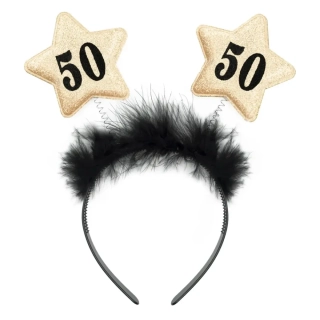 Čelenka s hvězdami 50. narozeniny - černá