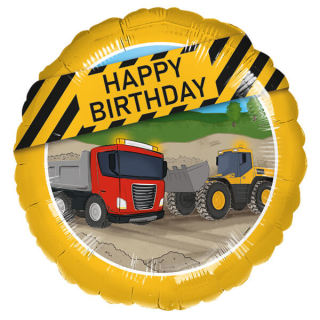Fóliový balonek - Happy Birthday Staveniště  45 cm