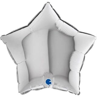 Foliový balonek hvězda stříbrná 46 cm