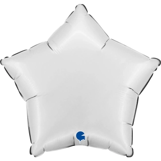 Foliový balonek hvězda matně bílá 46 cm