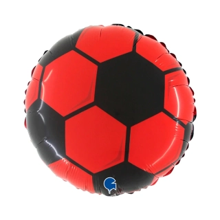 Fóliový balónek Fotbalový míč kruh červený 46 cm 