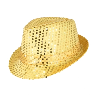 Klobouk zlatý s flitry