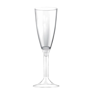 Sklenky na sekt šampusky s podstavcem průhledné - 4 ks