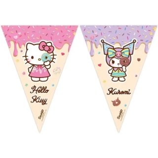 Vlaječková girlanda Hello Kitty a Kuromi 2,3m
