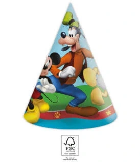 Papírové čepičky Mickey Mouse - Rock the House 6 ks