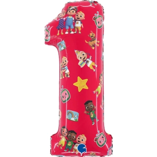 Fóliový balonek číslice Cocomelon 1 - 66 cm