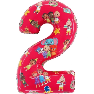 Fóliový balonek číslice Cocomelon 2 - 66 cm